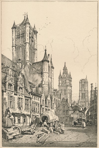 'Ghent', c1820 (1915). Artist: Samuel Prout.