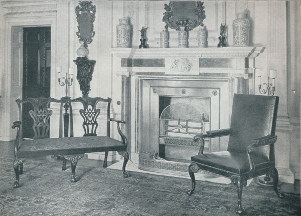 'Chippendale Settee and Chair', 1910. Artists: Thomas Chippendale, Unknown.