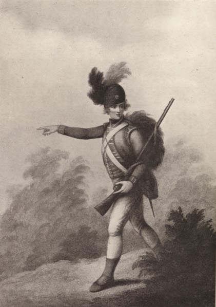 'Light Infantry Man (1791)', 1791 (1909). Artist: Francois David Soiron.