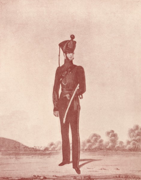 'Officers of the Madras Army (Rifles)', c1837-1843, (1909). Artist: William Hunsley.