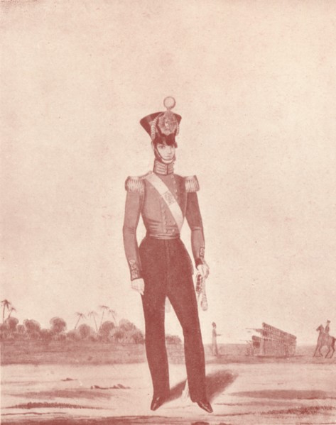 'Officers of the Madras Army (Infantry on the Line)', c1837-1843, (1909). Artist: William Hunsley.