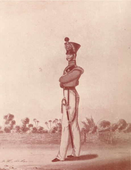 'Officers of the Madras Army (Light Infantry)', c1837-1843, (1909). Artist: William Hunsley.