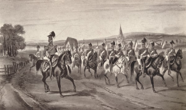 'Going to the Review (16th Lancers)', 1850 (1909). Creator: John Harris the Younger.
