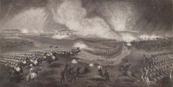 'Charge of the British Troops on the Road to Windlesham, April 24, 1854', 1854 (1909). Artist: Unknown.