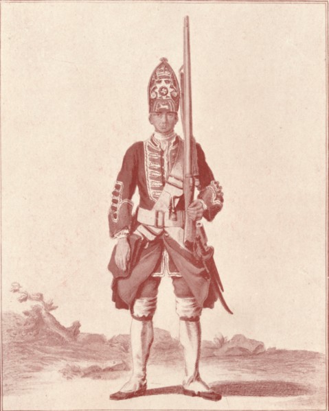'Gentleman, the 7th (Royal Fusiliers) 1742', 1742 (1909). Artist: Unknown.
