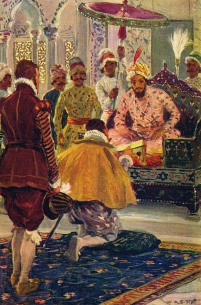 'Hawkins Presenting King James's Letter to the Great Mogul', 1608 (c1912). Artist: Unknown.