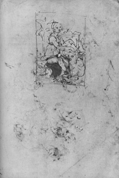 'Maiden with a Unicorn', c1478-1480 (1945). Artist: Leonardo da Vinci.