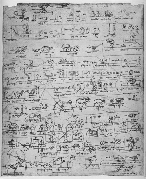 'Sheet of Pictographs', c1480 (1945). Artist: Leonardo da Vinci.