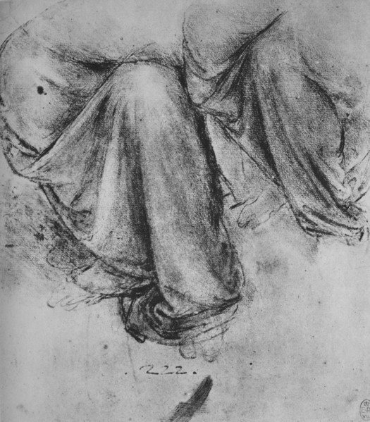 Studies of the Drapery of a Figure Seated to the Left', c1480 (1945). Artist: Leonardo da Vinci.