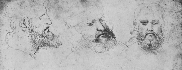 'Studies of the Head of Cesare Borgia from Three Points of View', c1480 (1945). Artist: Leonardo da Vinci.