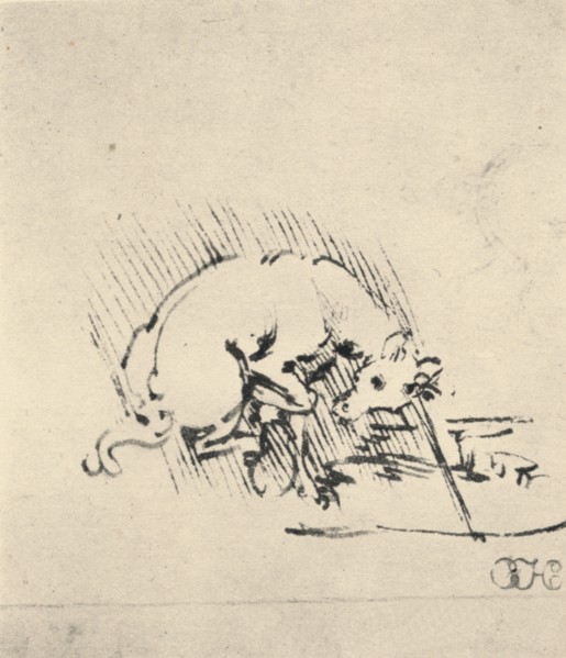 'A Unicorn Dipping Its Horn into the Water', c1480 (1945). Artist: Leonardo da Vinci.