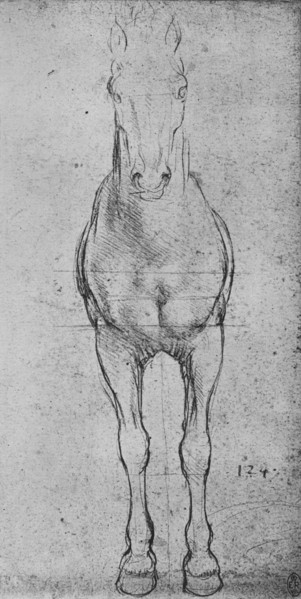 'A Horse Seen from the Front', c1480 (1945). Artist: Leonardo da Vinci.