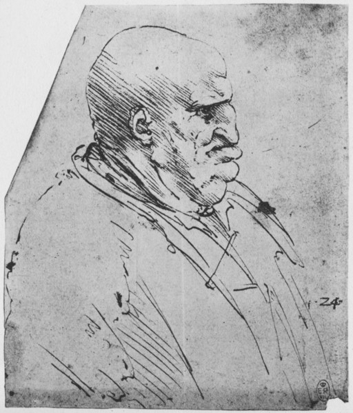 'A Grotesque Profile of a Man to the Right', c1480 (1945). Artist: Leonardo da Vinci.