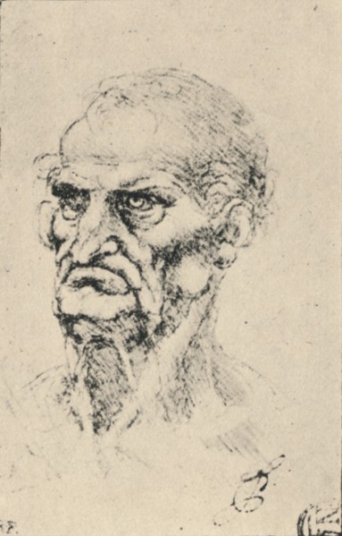 'Head of an Old Man Three-Quarters to the Left', c1480 (1945). Artist: Leonardo da Vinci.
