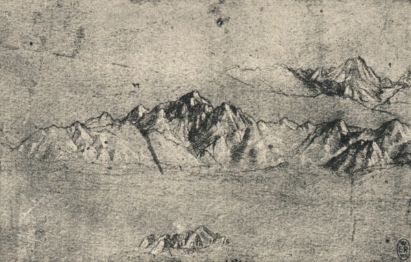 'Study of Mountain Ranges', c1480 (1945). Artist: Leonardo da Vinci.