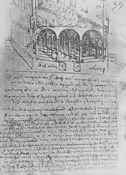 'Sketch Design for a Stable', c1480 (1945). Artist: Leonardo da Vinci.