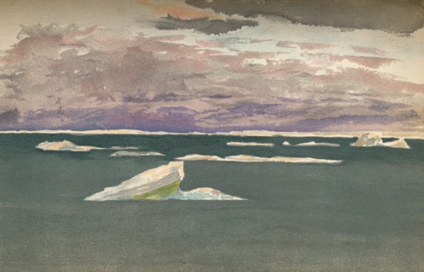 'Off the Edge of the Ice - Gathering Storm, 14th September 1893, (1897). Artist: Fridtjof Nansen.