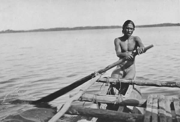 'Fisherman on his Canoe', c1890, (1910). Artist: Alfred William Amandus Plate.