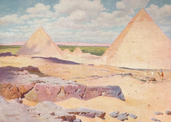 'The Pyramids of Gizeh from the Desert', c1880, (1904). Artist: Robert George Talbot Kelly.