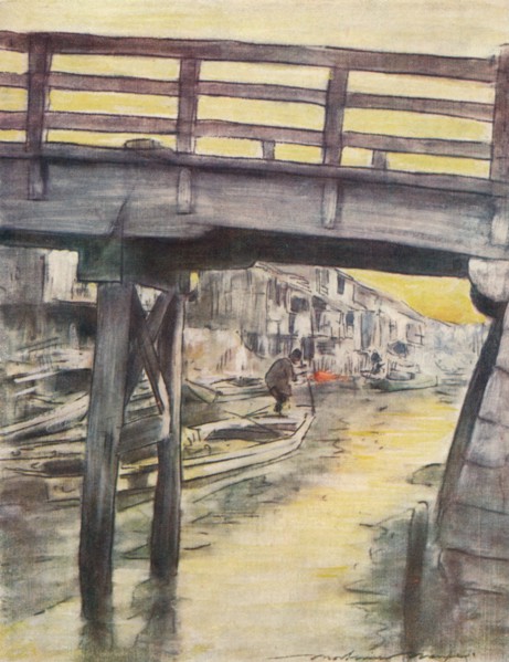 'A Canal in Osaka', c1887, (1901). Artist: Mortimer L Menpes.