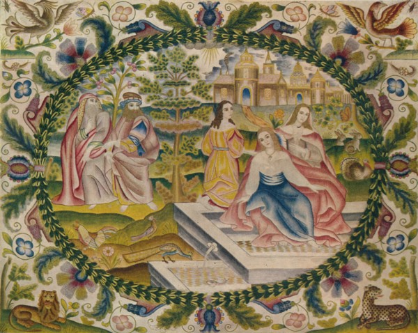 'Embroidered Picture, Mid-17th Century', (1929). Artist: Unknown.