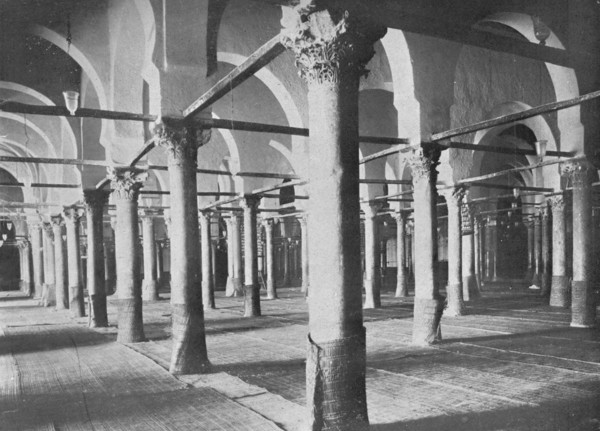 'Kairouan. Interior of the Grande Mosque', c1913. Artist: Charles JS Makin.