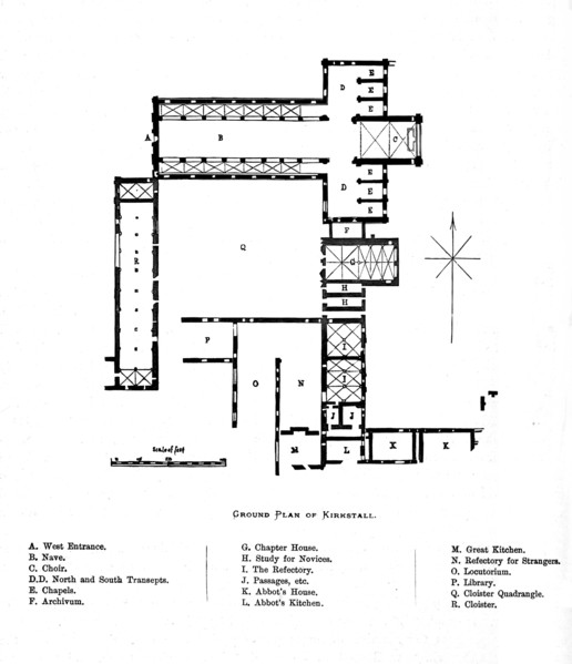 'Ground Plan of Kirkstall', 1897. Artist: Unknown.