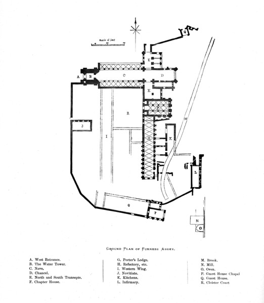 'Ground Plan of Furness Abbey', 1897. Artist: Unknown.