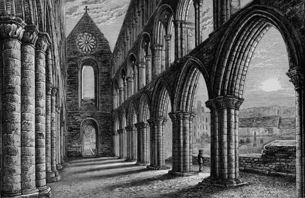 'Nave Looking West', Jedburgh Abbey, c1880, (1897). Artist: Alexander Francis Lydon.