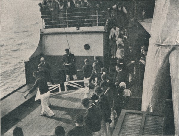 'Bringing the Body on Deck', c1900, (1910). Artist: Unknown.