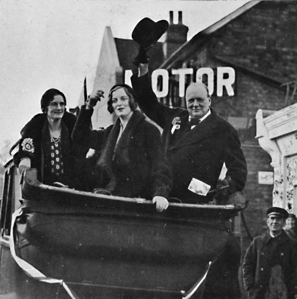 'Returned for Epping Mrs. Churchill and daughter Diana share happiness and victory', 1931, (1945).  Artist: Unknown.