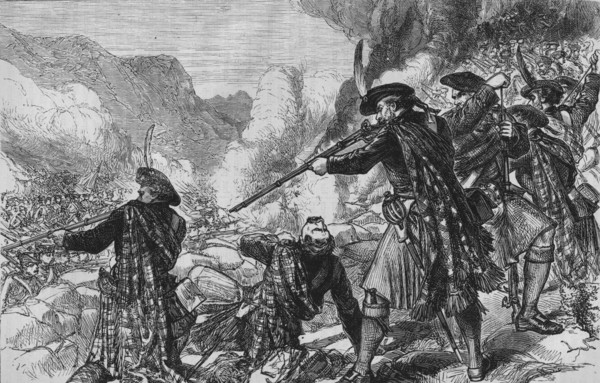 'The Battle of  Glenshiel', 10 June 1719, (c1880). Artist: Unknown.