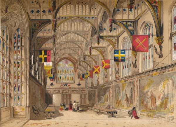 'Wolsey's Hall, Hampton Court', 1845. Artist: Unknown.