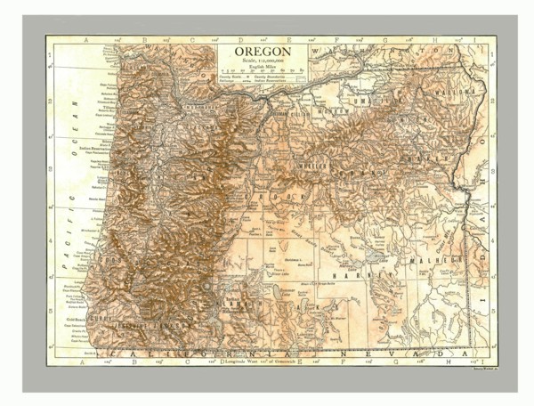 Map of Oregon, c1910. Artist: Emery Walker Ltd.