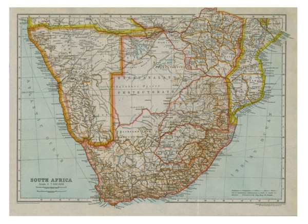 'Map of South (Southern) Africa, c1910. Artist: Gull Engraving Company.