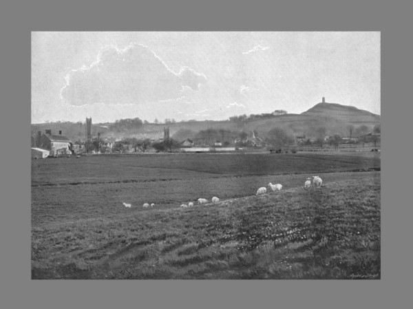 Glastonbury and the Tor, c1900. Artist: Walter Tully.