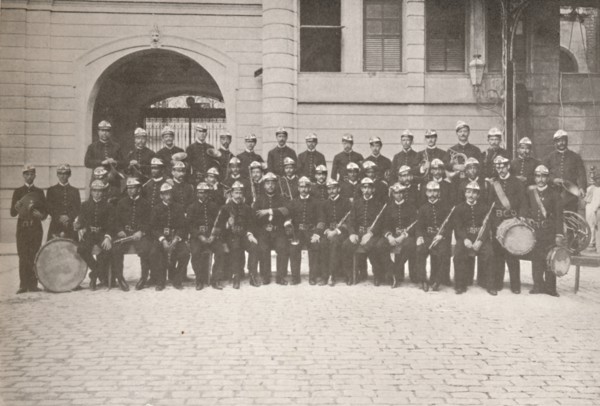 'The Band of the Rio Fire Brigade', 1914. Artist: Unknown.