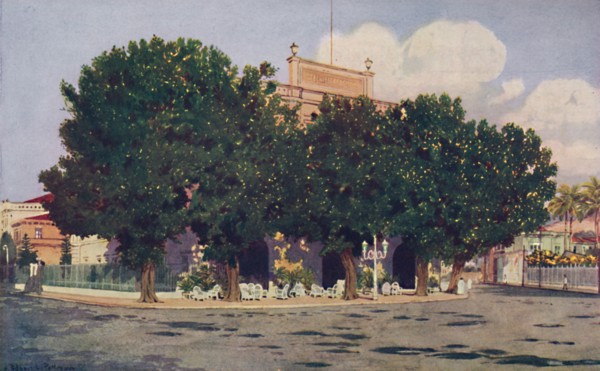 'The Hotel dos Estrangeiros. Frequented by the Official World of Rio and distinguished Foreigners',  Artist: Unknown.
