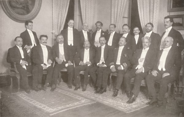 'Marshal Hermes da Fonseca with his Secretaries of State and Advisers', 1914. Artist: Unknown.