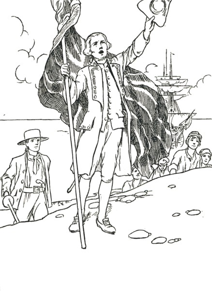 'Captain Cook Landing in Australia', 1912. Artist: Charles Robinson.