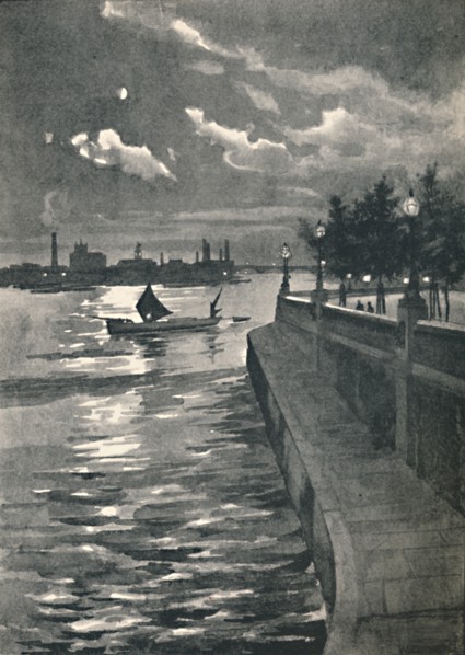 'Westminster from Blackfriars Bridge - Night', 1891. Creator: William Luker.