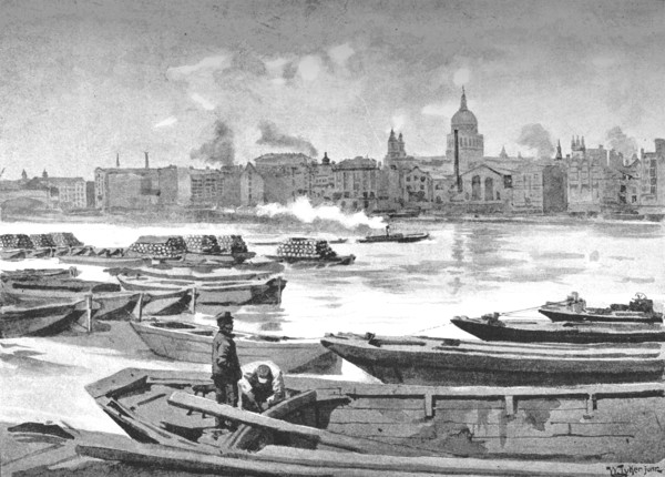 'St. Paul's Cathedral from the South Bank of the River', 1891. Creator: William Luker.
