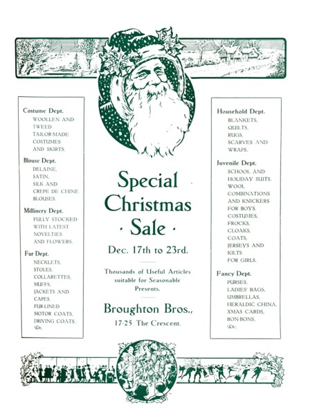 'Advert for Broughton Bros. - Special Christmas Sale', 1917. Artist: Garratt & Atkinson.