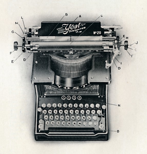 'Light Running Yost Typewriter', 1916. Artist: Unknown.