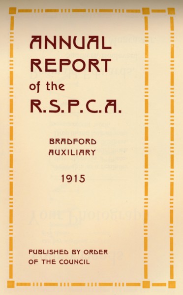 'Annual Report of the R.S.P.C.A.', 1916. Artist: Unknown.