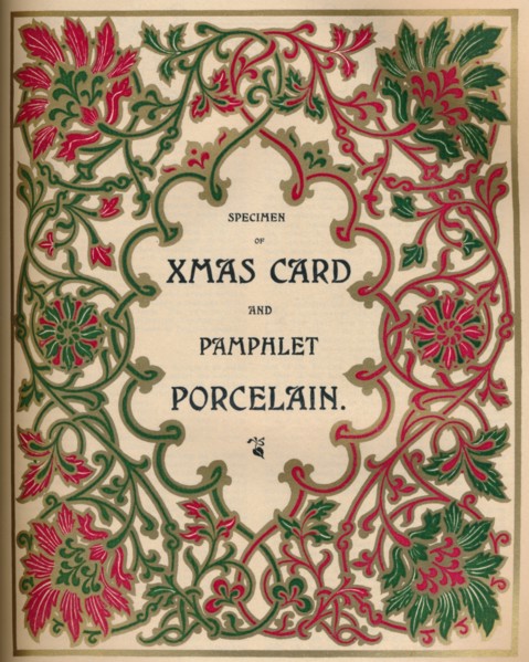 'Specimen of Xmas Card and Pamphlet Porcelain - James Spicer & Sons, Ltd.', 1910. Artist: James Spicer & Sons.