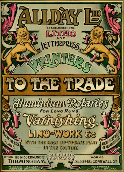 'Allday Ltd - advertisement', 1907. Artist: Unknown.