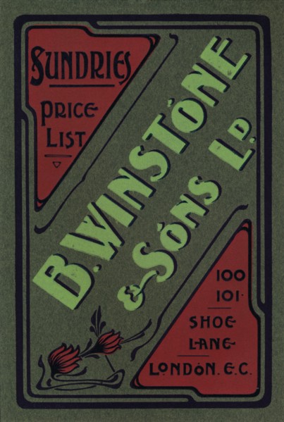 'B. Winstone & Sons Ltd. advertisement', 1907. Artist: Unknown.