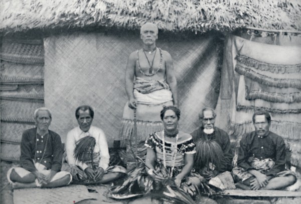 A group of Samoans, including the well-known rebel Mata'afa Iosefo (the standing figure), 1902. Artist: Thomas Andrew.