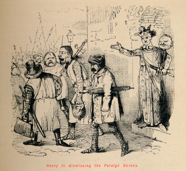 'Henry II. dismissing the Foreign Barons', c1860, (c1860). Artist: John Leech.